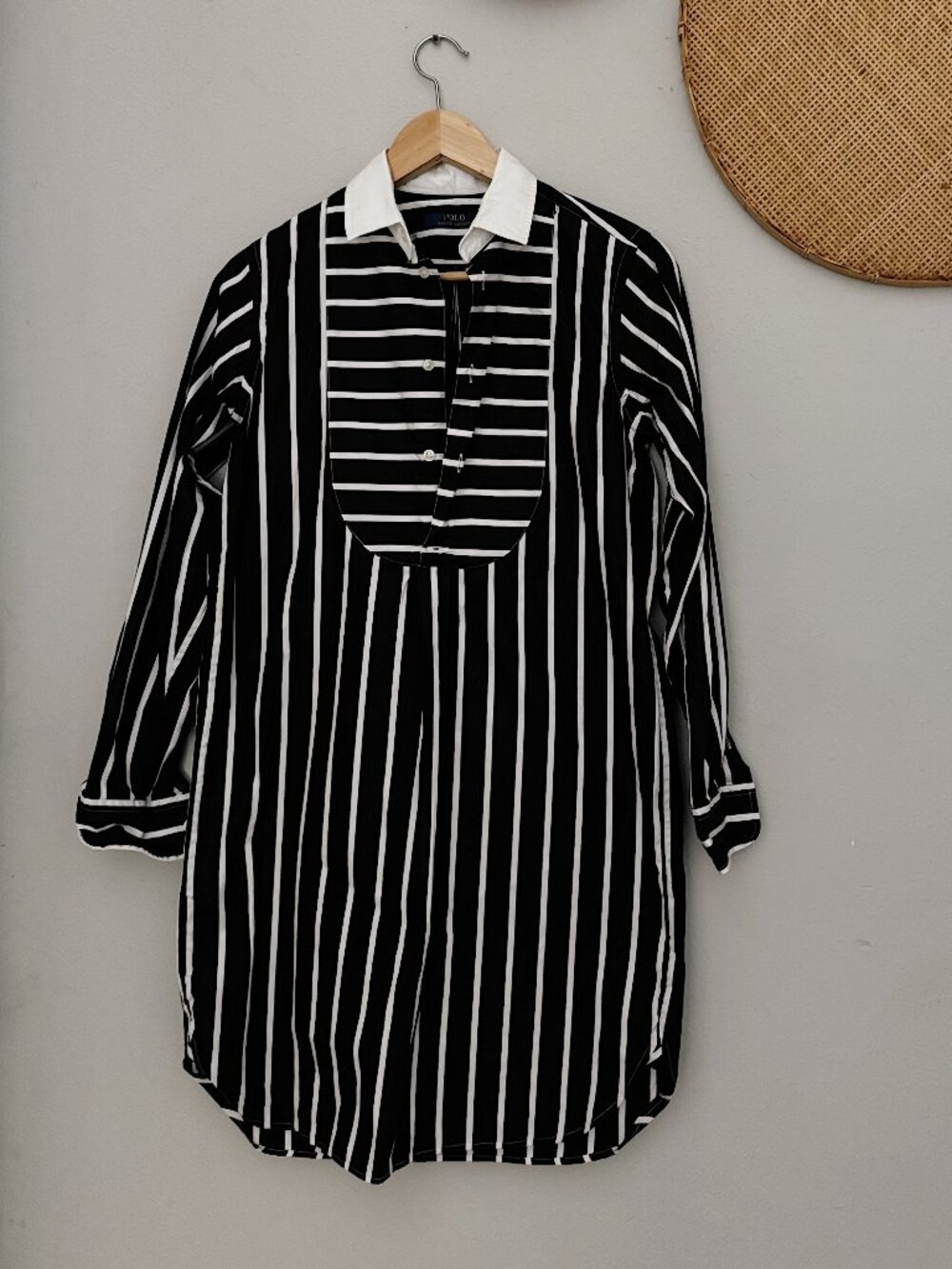 Polo Ralph Lauren Stripe Cotton Button Down Shirt Dress Sz 4